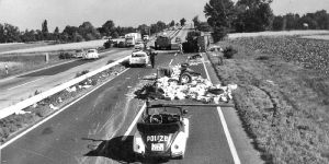 Ein historisches Unfallfoto vom Unfallschwerpunkt 1963