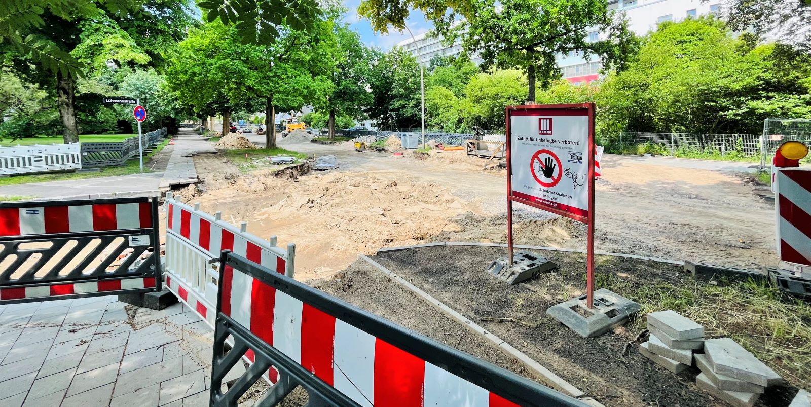 Bau der Veloroute 11 in der Denickestraße: Sechs Wochen länger Vollsperrung